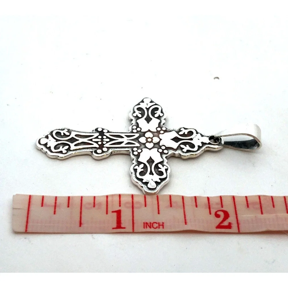 Designer CII Mexico 925 Sterling Silver Statement Cross Pendant - Picture 9 of 9